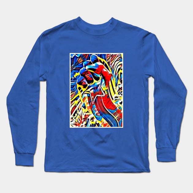 Falling star comic abstract Long Sleeve T-Shirt by SilverPixieArt